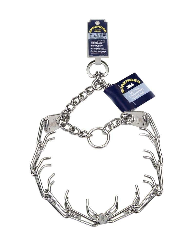 Herm. Sprenger Ultra Plus Prong Training Dog Collar Nickel, Chrome 3.25 mm x 20 in