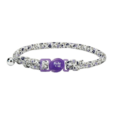 Coastal Products Safe Cat Round Fashion Cat Collar Purple floral 12 in - Pets Perfect