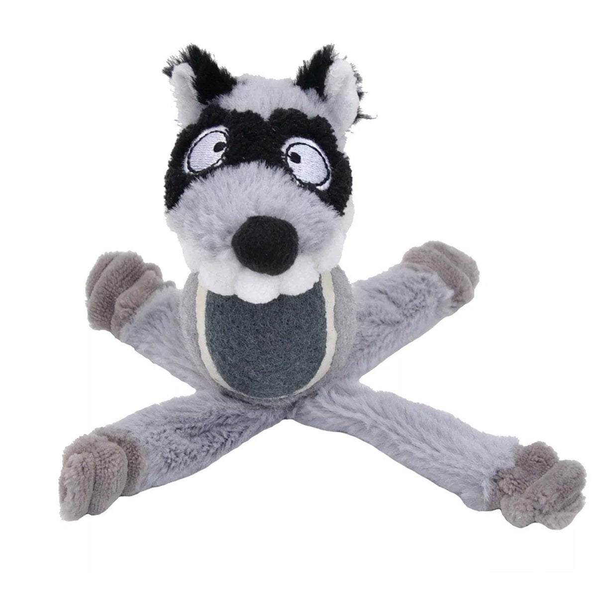 Coastal Pet Li'l Pals Tennis Ball Plush Dog Toys Racoon 6" - Pets Perfect