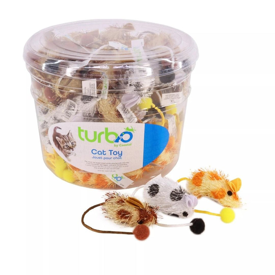 Coastal Turbo Bulk Cat Toy Bins, Spotted Mice, 6.75" (72 Pieces), view 2