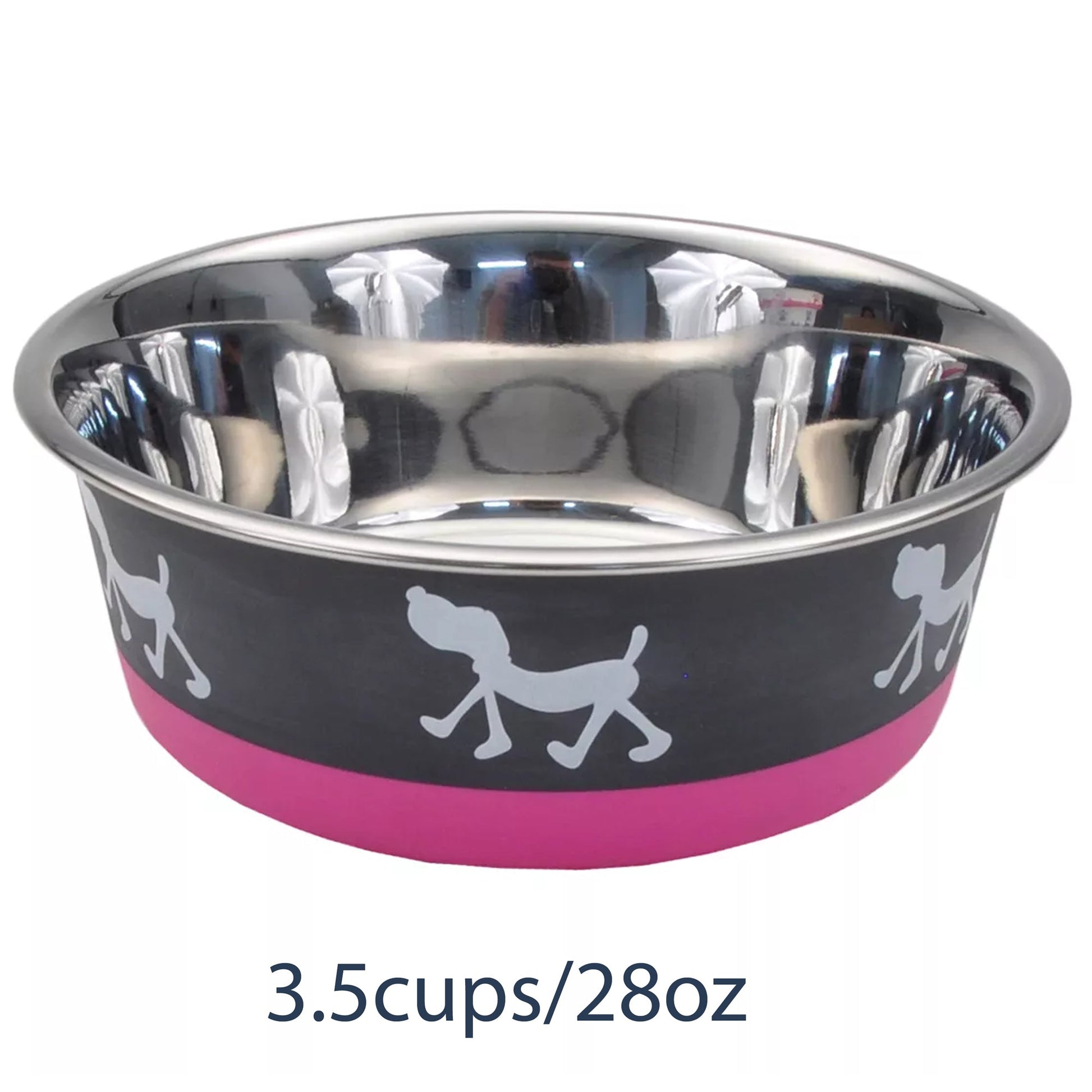Coastal Pet Maslow Design Series Non-Skid Pup Design Dog Bowls Pink