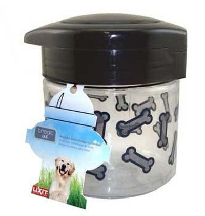 Lixit Dog Treat Jar Container Grey/Clear Medium