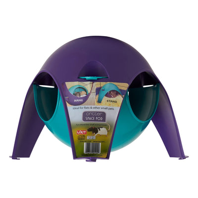 Lixit Critter Space Pod Small Animal House Purple/Blue 1ea/LG - Small Animal Habitats