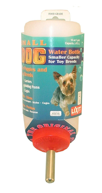 Lixit Small Dog Water Bottle White/Silver 16 oz