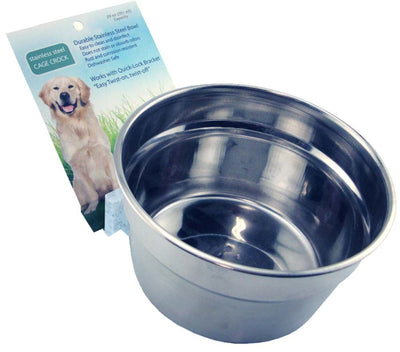 Lixit Stainless Steel Dog Crock, Silver, 20 oz