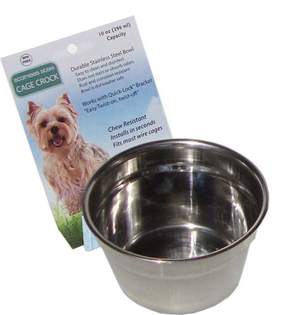 Lixit Stainless Steel Dog Crock Silver 10 oz