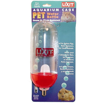 Lixit Aquarium Cage Bottle for Small Animals Clear, Blue 1ea/10oz.
