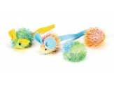 Spot Stringy Mice and Ball Cat Toy with Catnip Assorted 2 in 4 Pack - Pets Perfect