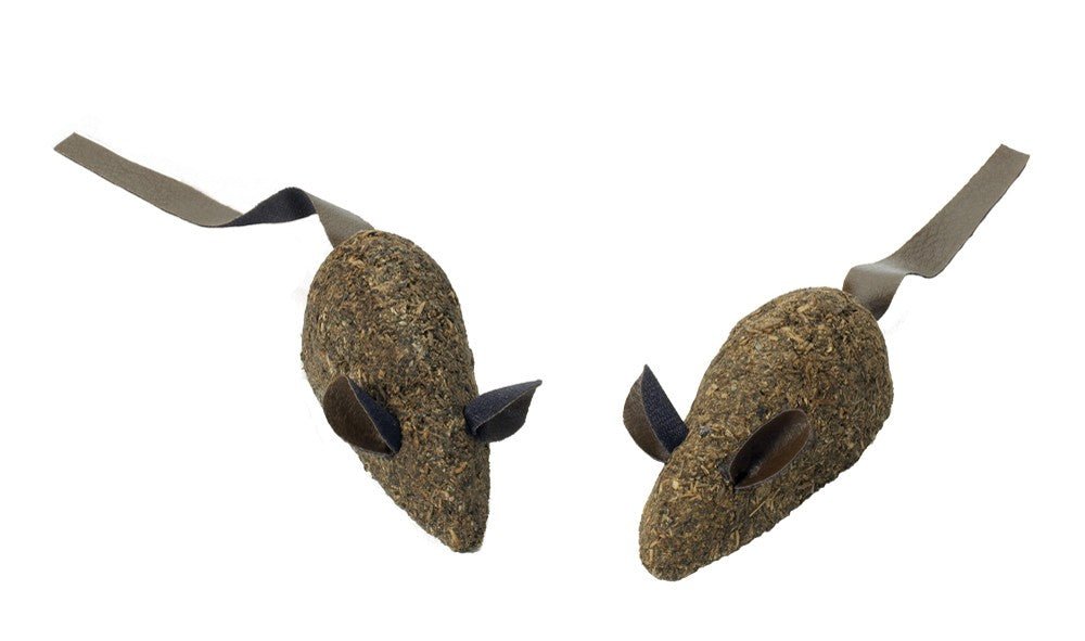 Spot 100% Catnip Candy Mice Cat Toy Brown 3.5 in 2 Pack - Pets Perfect
