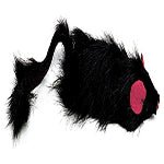 Spot Shaggy Plush Ferret Rattle and Catnip Cat Toy Black 11 in Large - Pets Perfect