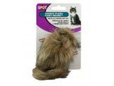 Spot Shaggy Plush Giant Mouse Rattle and Catnip Cat Toy Brown 8.5 in Giant - Pets Perfect