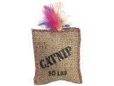 Spot Jute and Feather Sack Cat Toy with Catnip Brown 7 in - Pets Perfect