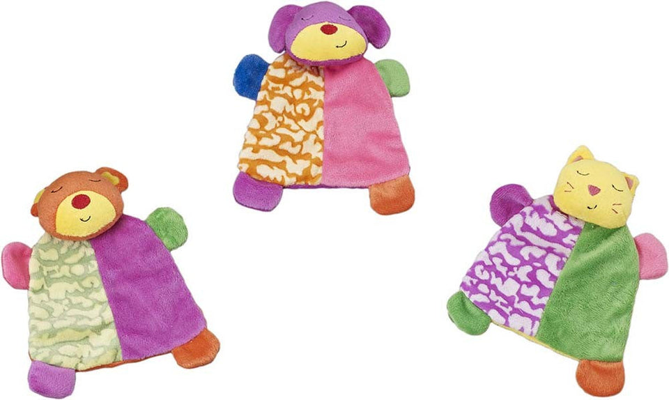 Spot Lil Spots Plush Dog Toy Blanket Assorted Multi-Color, 7 in