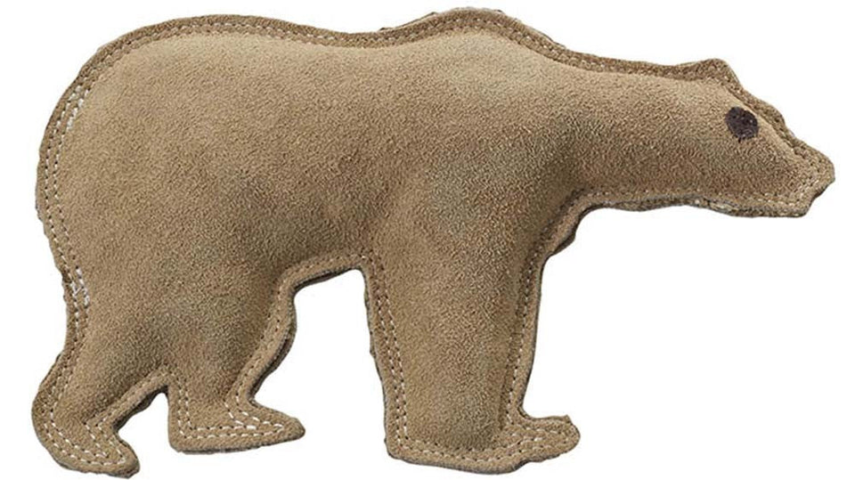 Dura-Fused Leather Dog Toy Bear, Brown Large