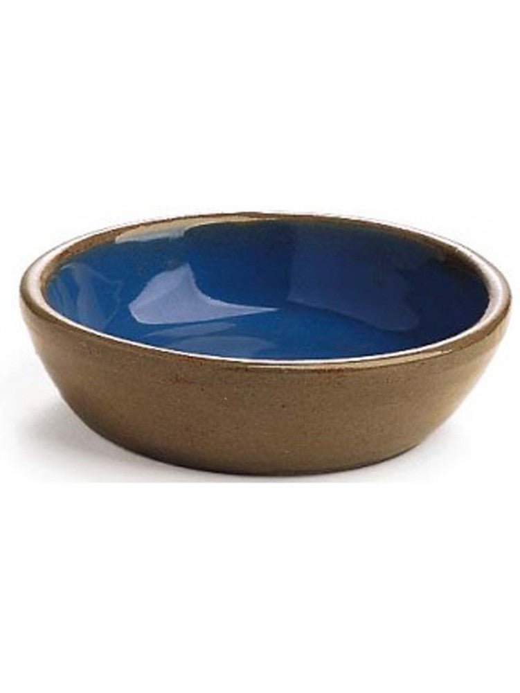Spot Standard Crock Cat Saucer Tan; Blue 5 in - Pets Perfect