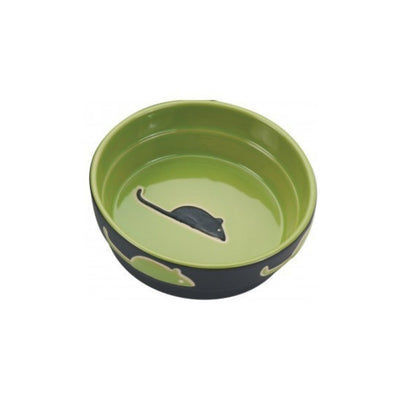 Spot 5" Cat Green Fresco Stoneware Dish by Ethical Pet
