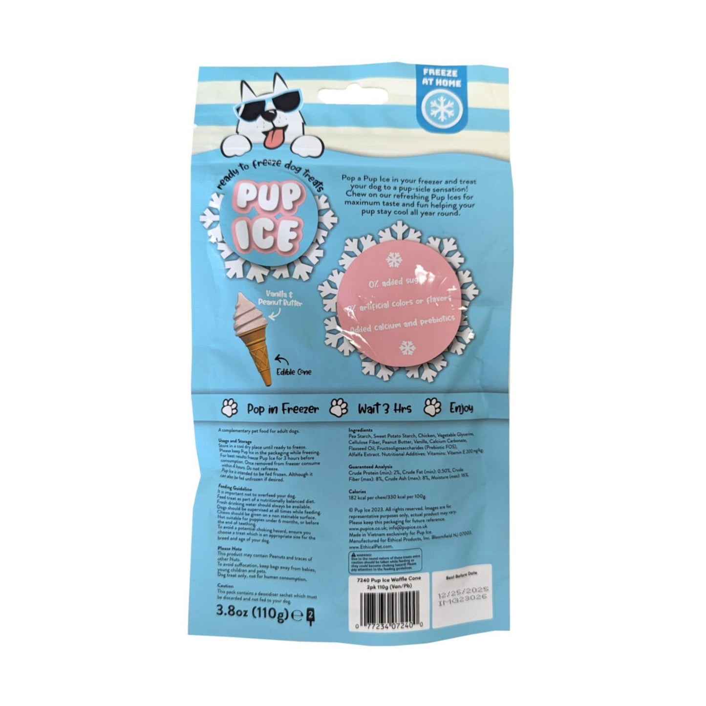 Pup Ice Waffle Cone Vanilla/Peanut Butter 2 ct, view 2