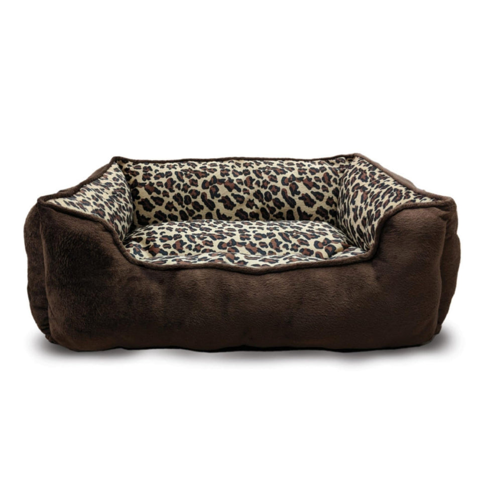 Ethical Pet Sleep Zone Cheetah Step in 25" Chocolate - Dog Beds Bolster