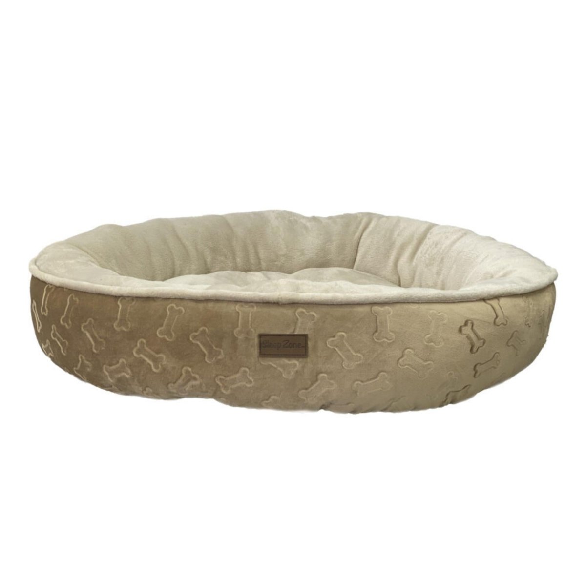 Ethical Pet Sleep Zone Embossed Bone Round 28" Taupe - Pets Perfect