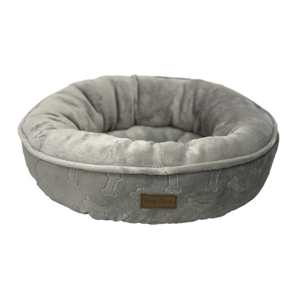 Ethical Pet Sleep Zone Embossed Bone Round 18" Gray - Pets Perfect