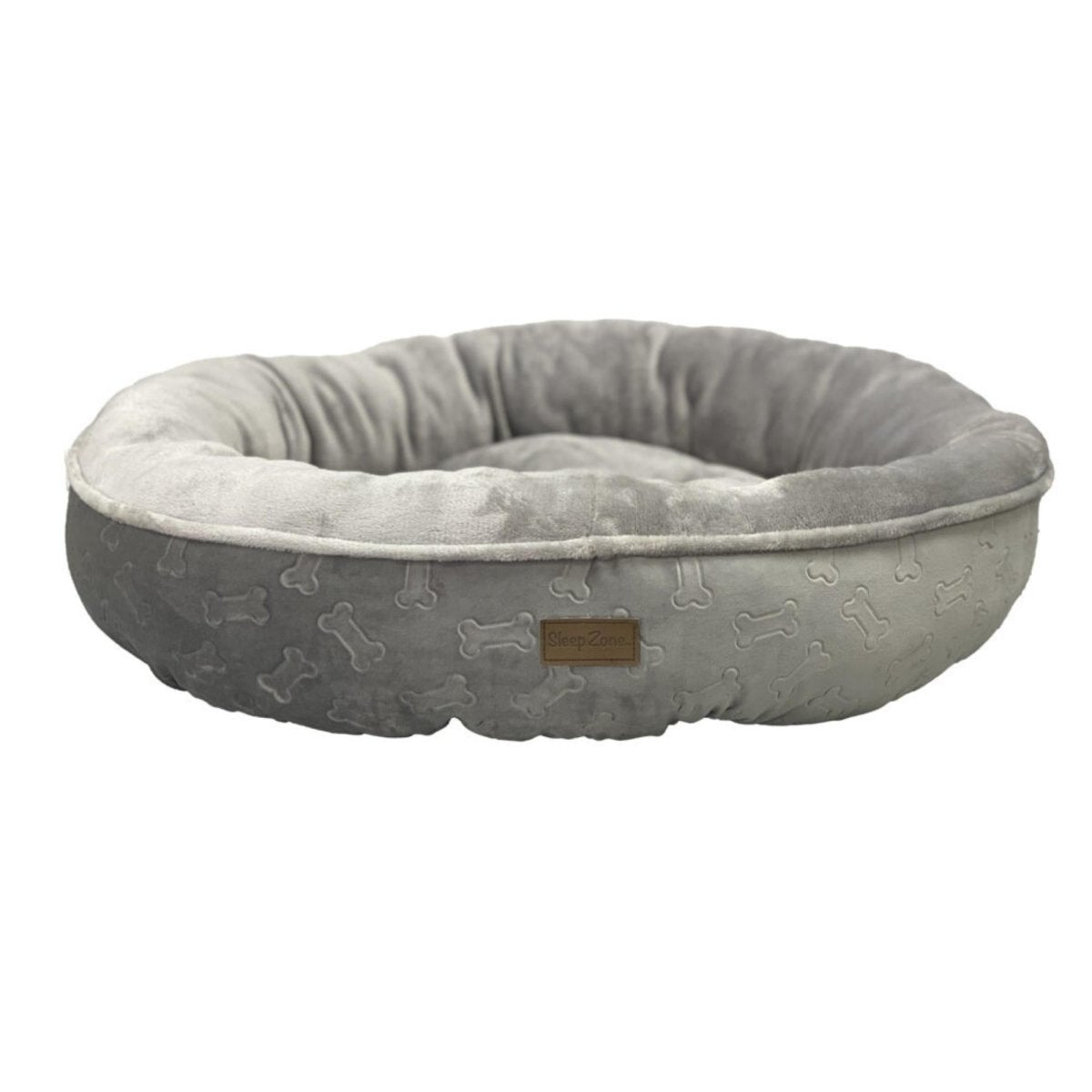 Ethical Pet Sleep Zone Embossed Bone Round 28" Gray - Pets Perfect