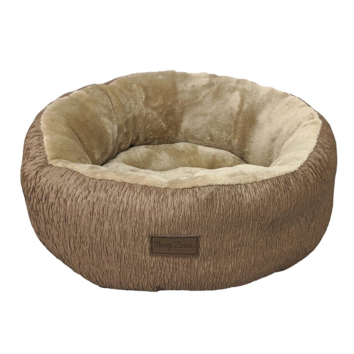 Ethical Pet Sleep Zone Wood Grain Round 18" Taupe - Pets Perfect