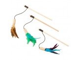 Spot Cat - Bernet Cork Teaser Wand Cat Toy Assorted 36 in - Pets Perfect