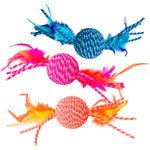 Spot Elasteeez Ball and Feathers Cat Toy Assorted - Pets Perfect