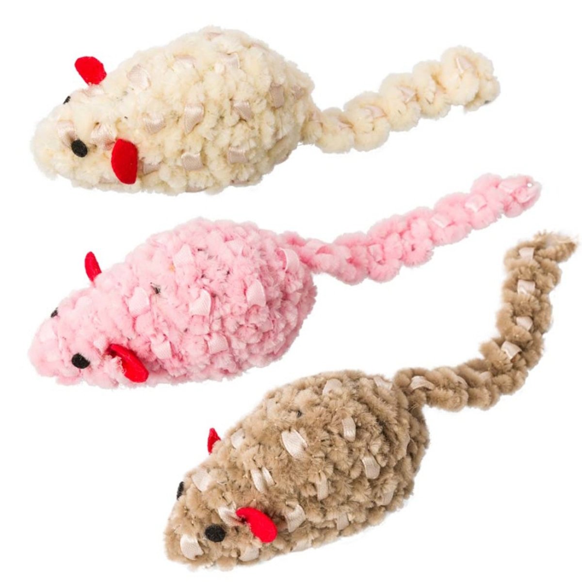 Spot Chenille Chaser Mouse Cat Toy Assorted - Pets Perfect