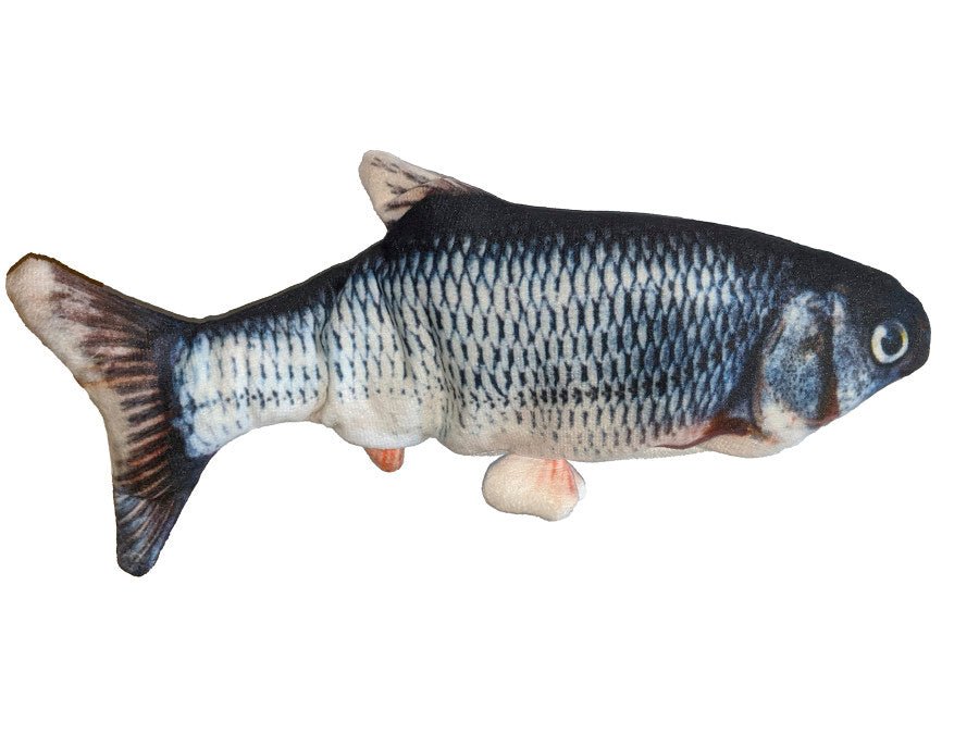 Spot Flippin Fish Cat Toy Grey - Blue - Tan 11.5in - Pets Perfect