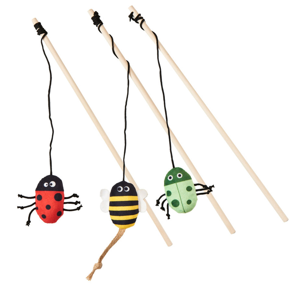 Earth Insect Teaser Wand Cat Toy Assorted
