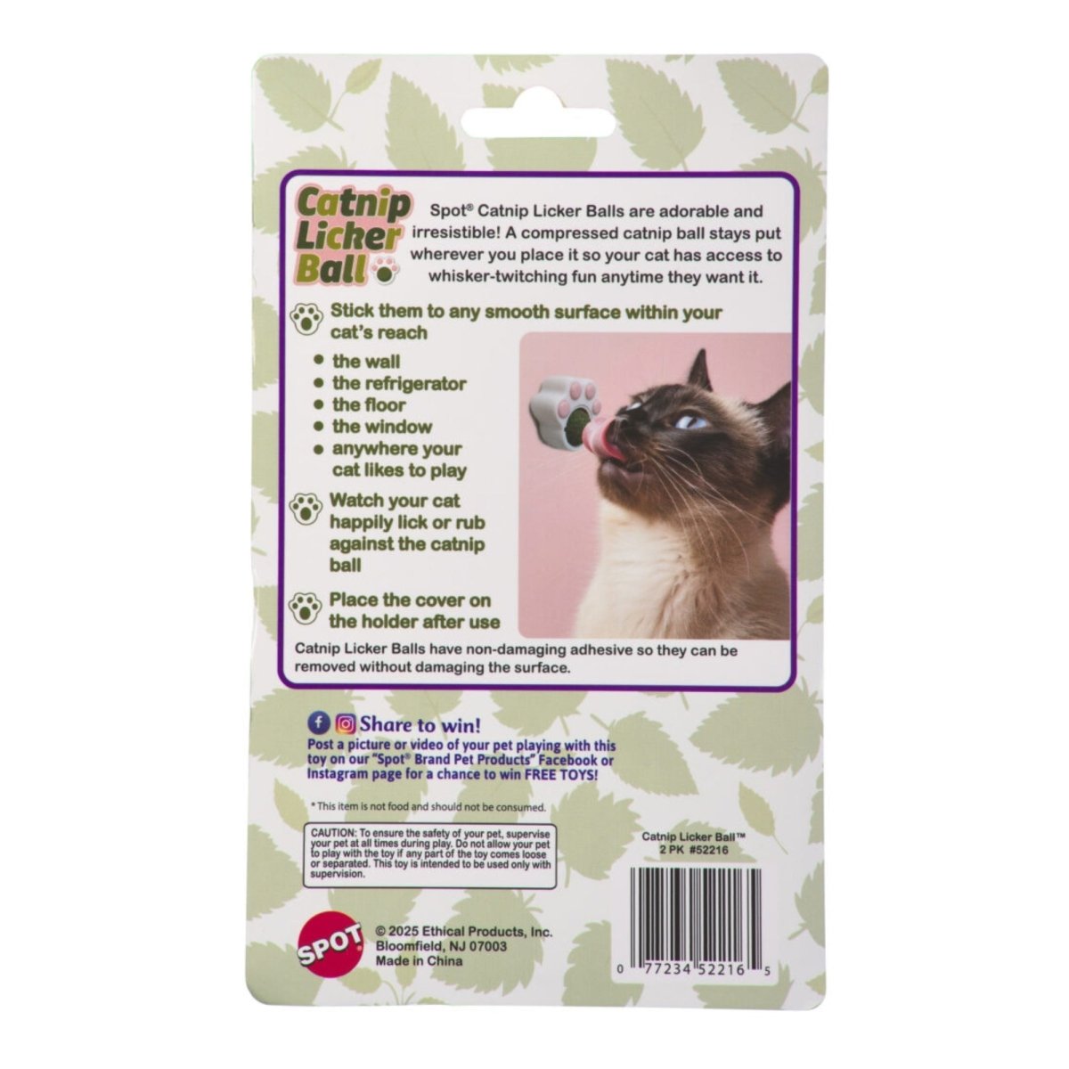 Spot Catnip Licky Ball 2 Pack - Pets Perfect