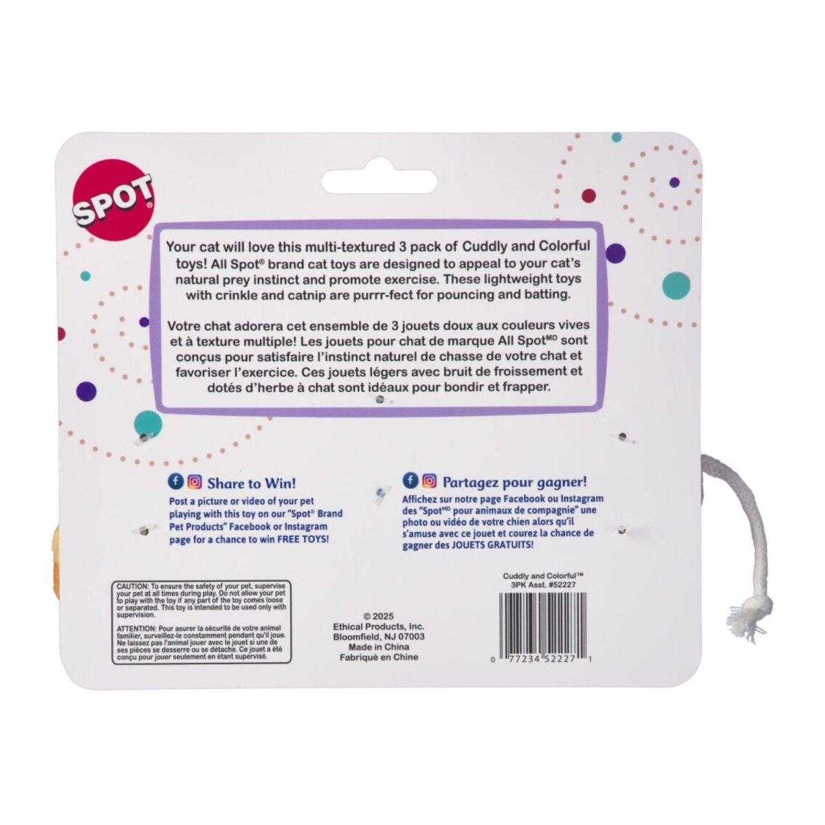 Spot Cuddly & Colorful Cat Toys 3 Pack - Pets Perfect