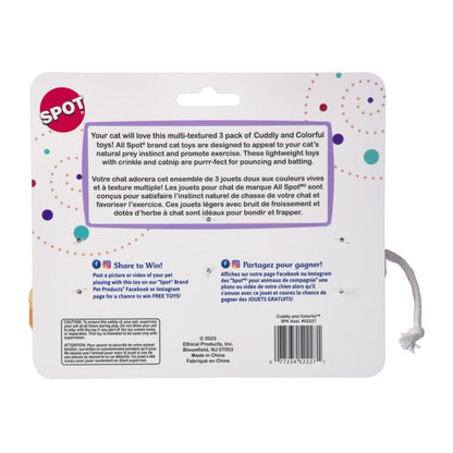 Spot Cuddly & Colorful Cat Toys 3 Pack - Pets Perfect