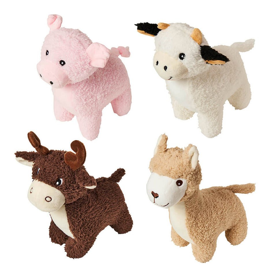 Earth Dog Toy Farm Animals Assorted 9 in