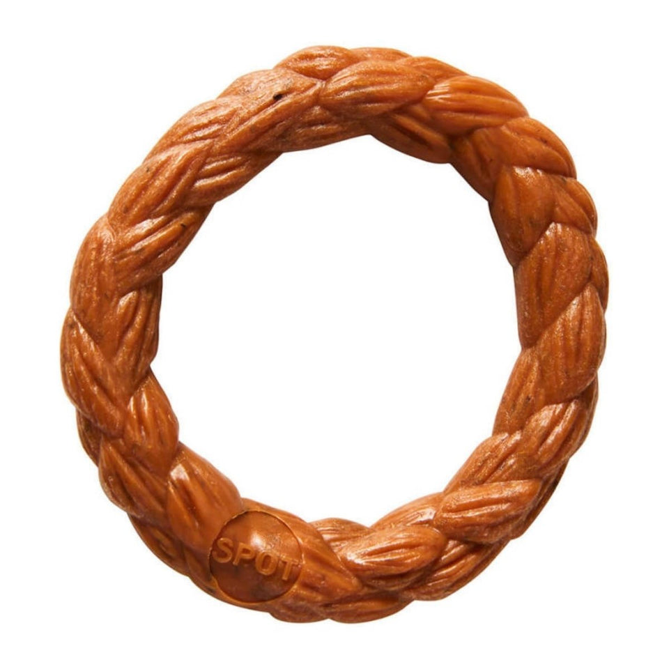 Bam-Bone Braid Ring Dog Toy Hickory, 3 in