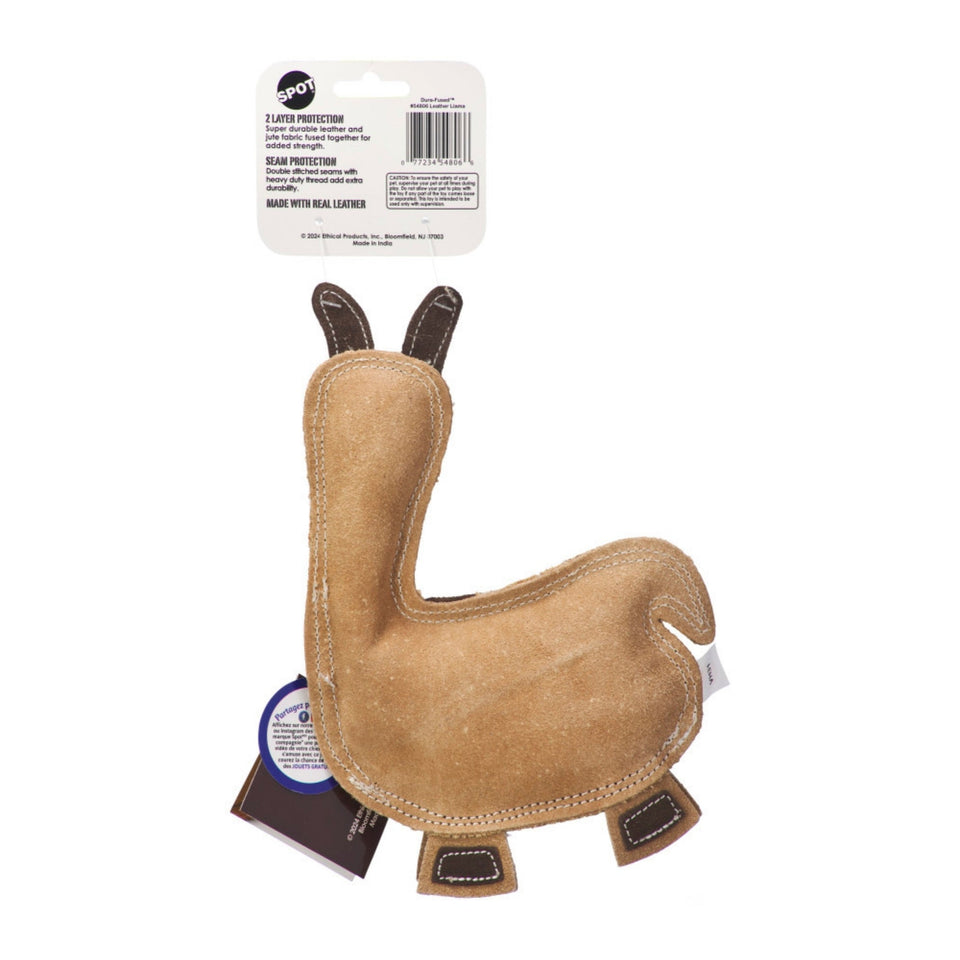 Spot Dura-fuse Leather Llama Dog Toy Assorted, 1ea/9 in