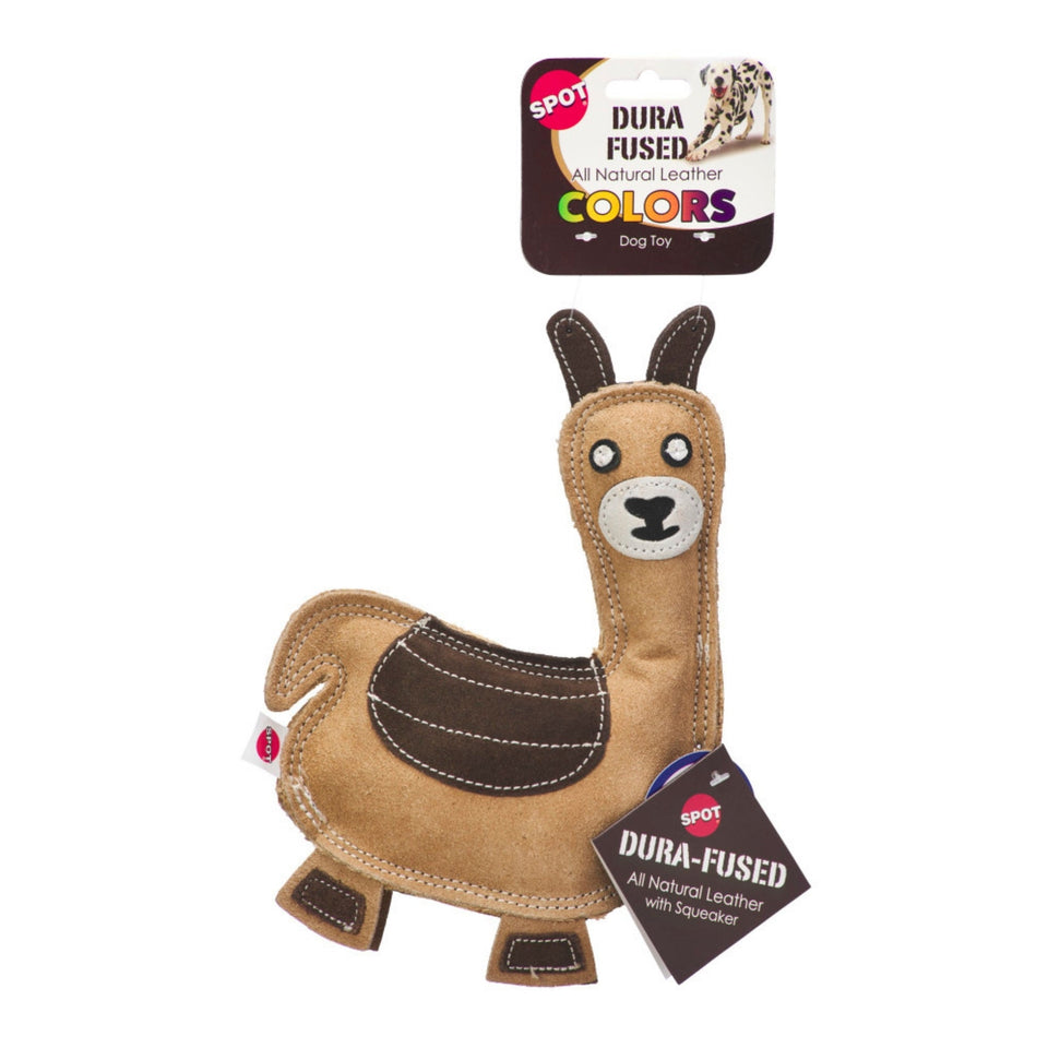 Spot Dura-fuse Leather Llama Dog Toy Assorted, 1ea/9 in