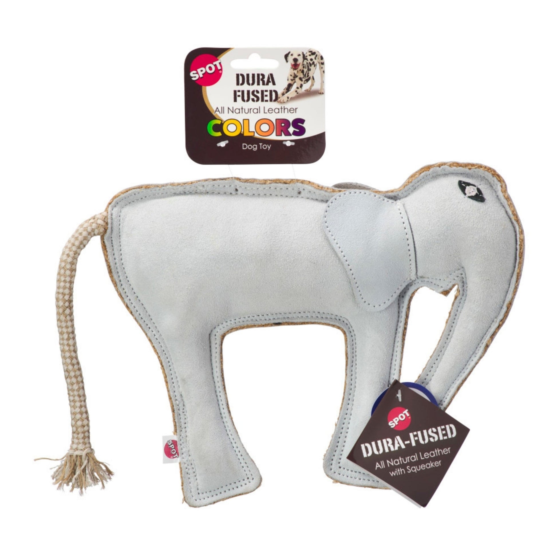 Spot Durafuse Leather Jungle Dog Toy Assorted, 11 in