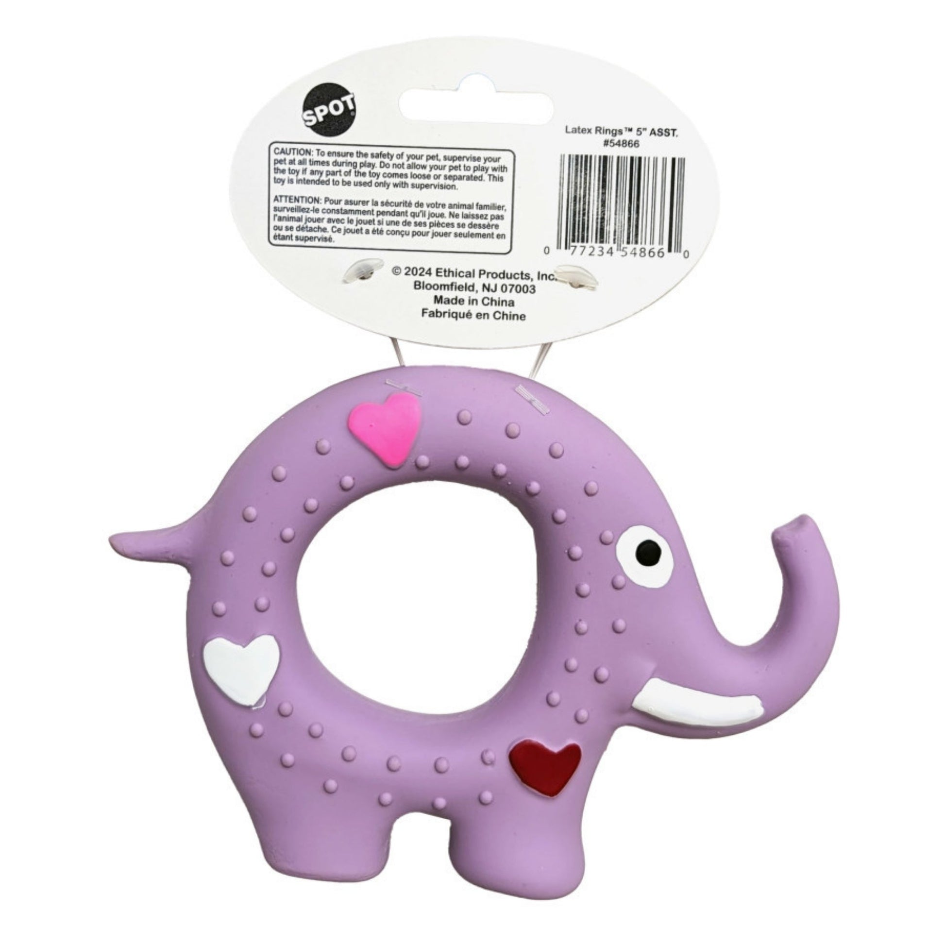 Spot Latex Rings Dog Toy Assorted, 5 in, view 3