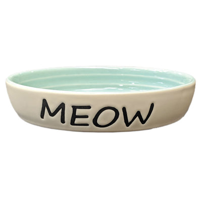 Spot Meow Oval Cat Bowl, Green, 6 in