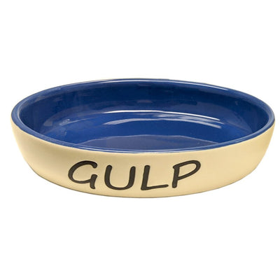 Spot Gulp Oval Cat Bowl by Ethical Pet, Blue - 6 in