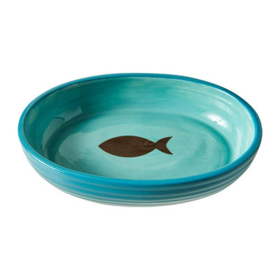 Spot Elegance Ceramic Cat Bowl Aqua, 6 in