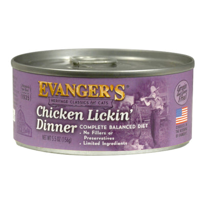 Evanger's Heritage Classic Wet Cat Food Chicken Lickin' 5.5 oz 24 ct