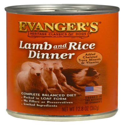 Evanger's Heritage Classic Wet Dog Food Lamb & Rice, 12.8 oz each, Case of 12