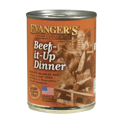 Evanger's Heritage Classic Wet Cat Food Beef It Up 12.8 oz 12 ct