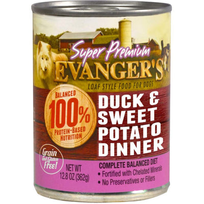 Evanger's Super Premium Wet Dog Food Duck & Fresh Sweet Potato, 12.8 oz each, Case of 12
