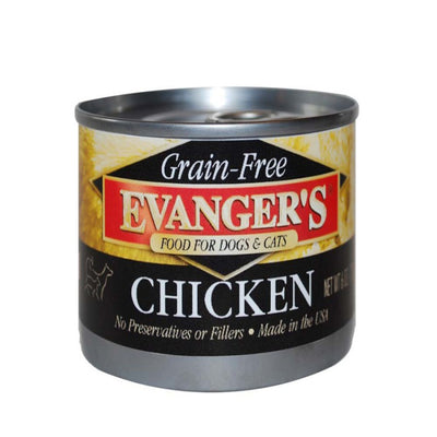 Evanger's Grain-Free Wet Dog & Cat Wet Dog Food Chicken, 6 oz 24 ct