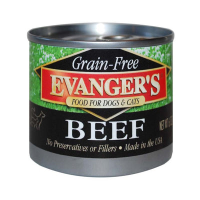 Evanger's Grain-Free Wet Dog & Cat Wet Dog Food Beef, 6 oz 24 ct