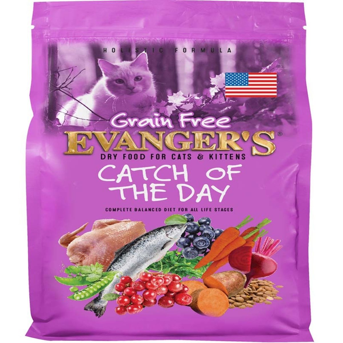 Evanger's Grain - Free Dry Cat & Kitten Food Catch of the Day 4.4lb - Pets Perfect